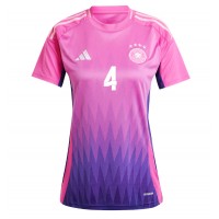 Camiseta Alemania Jonathan Tah #4 Segunda Equipación Replica Eurocopa 2024 para mujer mangas cortas